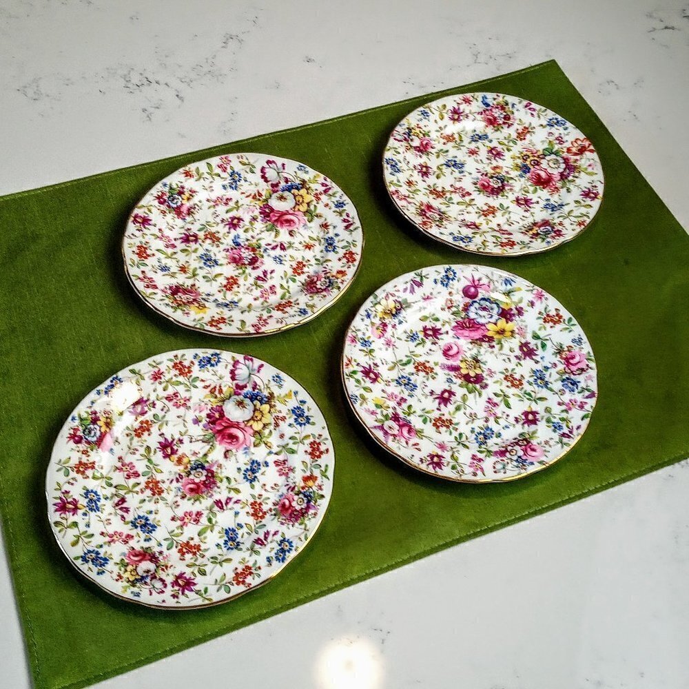 Hammersley Floral Chintz Bone China Small Plates